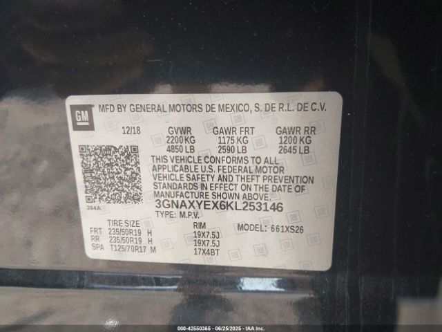 2019 CHEVROLET EQUINOX 3GNAXYEX6KL253146 Photo 8