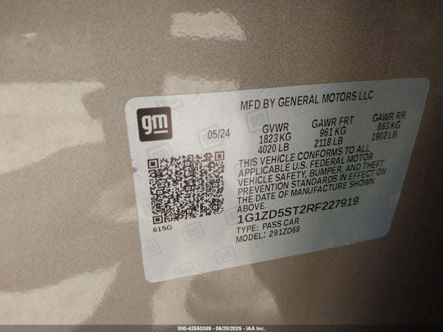 1G1ZD5ST2RF227919 Chevrolet lfv