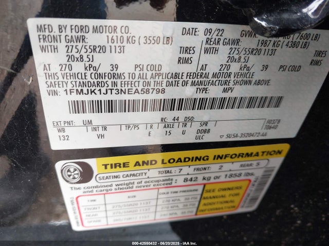 1FMJK1JT3NEA58798 Ford gtdi