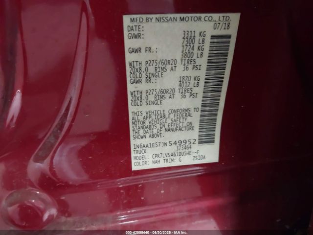 2018 NISSAN TITAN 1N6AA1E57JN549952 Photo 8