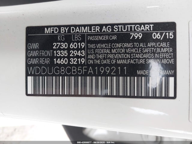 Mercedes-Benz S 550 2015 WDDUG8CB5FA199211 Image 9