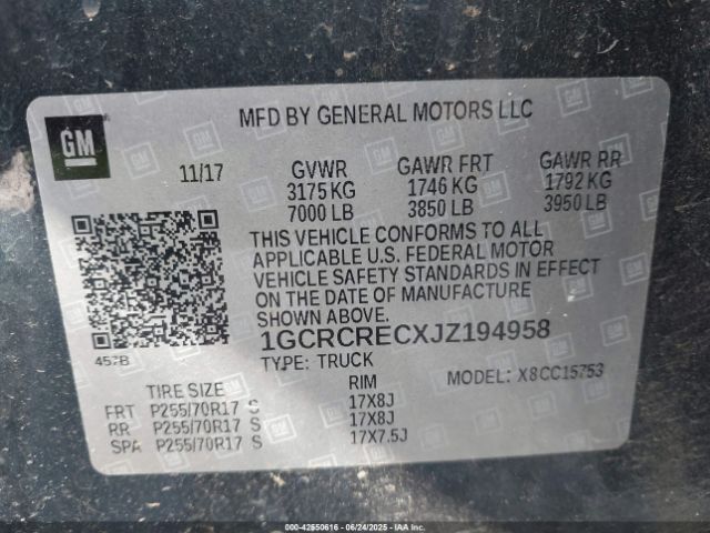 2018 CHEVROLET SILVERADO 1500 1GCRCRECXJZ194958 Photo 8