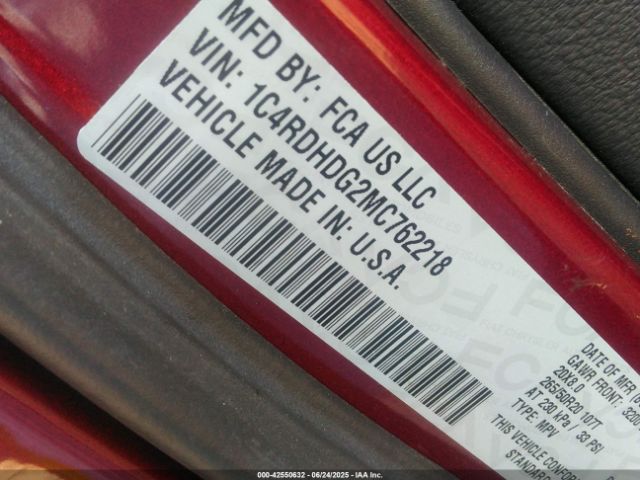 2021 DODGE DURANGO 1C4RDHDG2MC762218 Photo 8