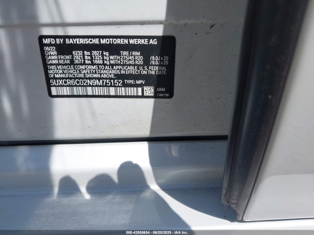 BMW X5 2022 5UXCR6C02N9M75152 Image 9
