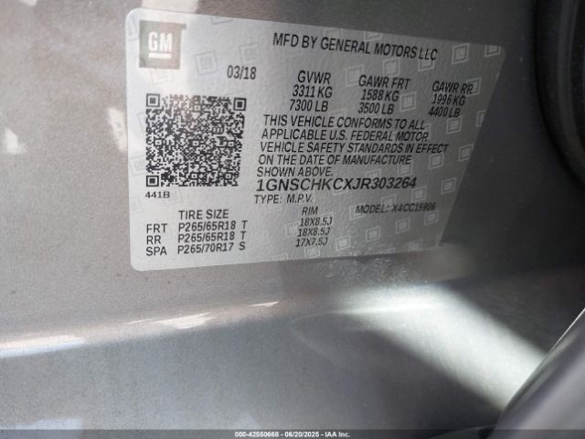 2018 CHEVROLET SUBURBAN 1GNSCHKCXJR303264 Photo 8
