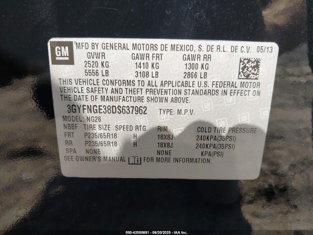 2013 CADILLAC SRX 3GYFNGE38DS637962 Photo 8