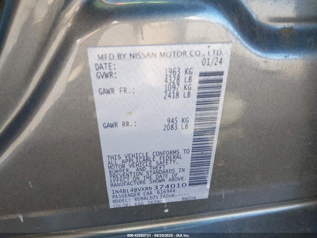 1N4BL4BVXRN374010 Nissan Altima