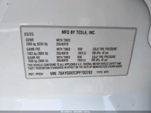 2023 TESLA MODEL Y 7SAYGDEE3PF703763 Photo 8
