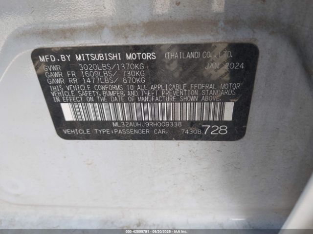 2024 MITSUBISHI MIRAGE ML32AUHJ9RH009338 Photo 8