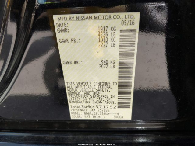 1N4AL3AP9GN371752 Nissan 2016