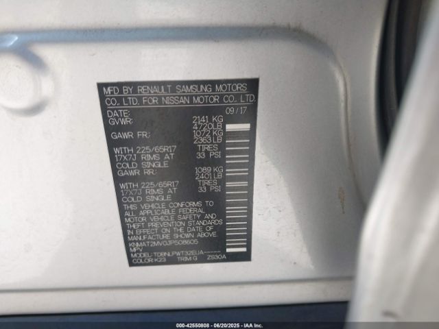 KNMAT2MV0JP508605 Nissan Rogue