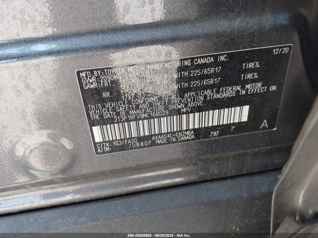 Toyota a25a-fks 2021 2T3P1RFV9MC168029 Image 9