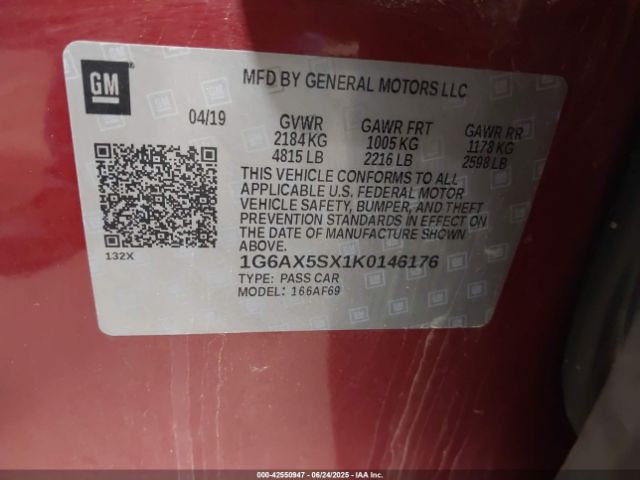 2019 CADILLAC CTS 1G6AX5SX1K0146176 Photo 8