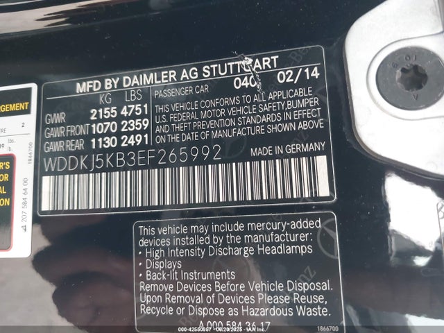 WDDKJ5KB3EF265992 Mercedes-Benz 2014