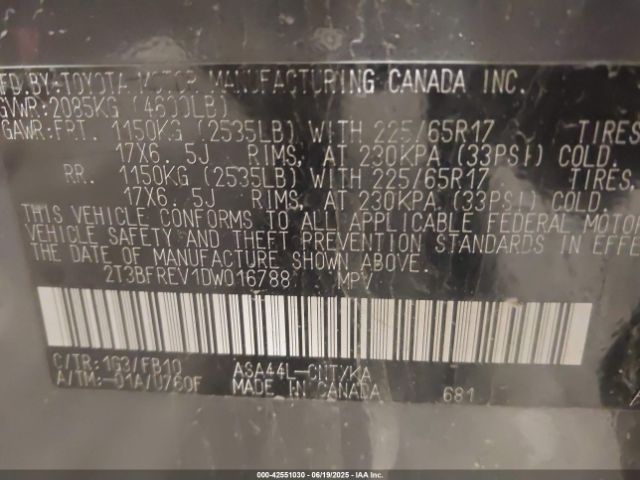 2013 TOYOTA RAV4 2T3BFREV1DW016788 Photo 8