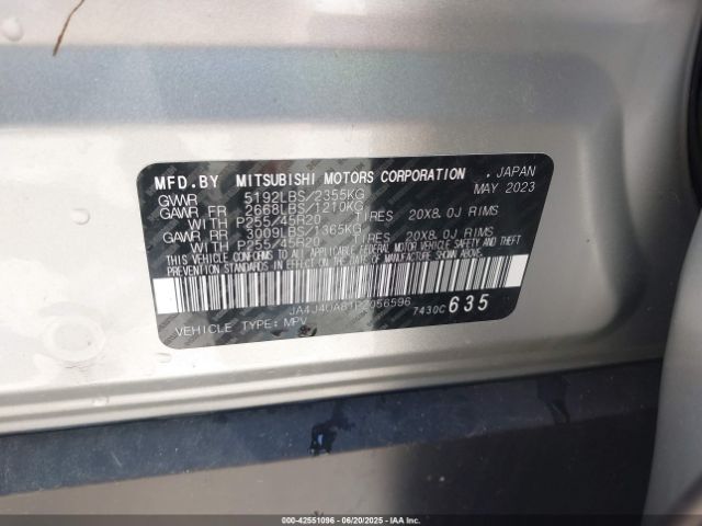 2023 MITSUBISHI OUTLANDER JA4J4UA81PZ056596 Photo 8