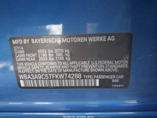 2015 BMW 335I WBA3A9C57FKW74288 Photo 8