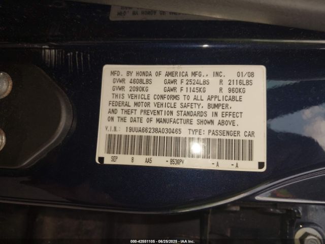 2008 ACURA TL 19UUA66238A030465 Photo 8