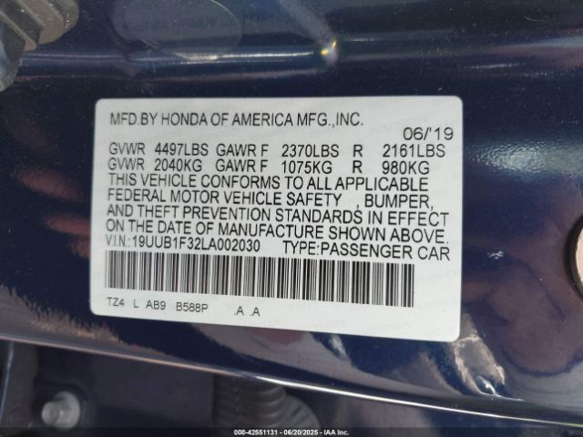 2020 ACURA TLX 19UUB1F32LA002030 Photo 8