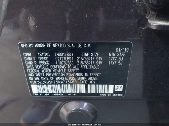 3CZRU5H75KM713688 Honda r18z9