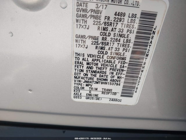Nissan 2017 2017 JN8AT2MT9HW150794 Image 9