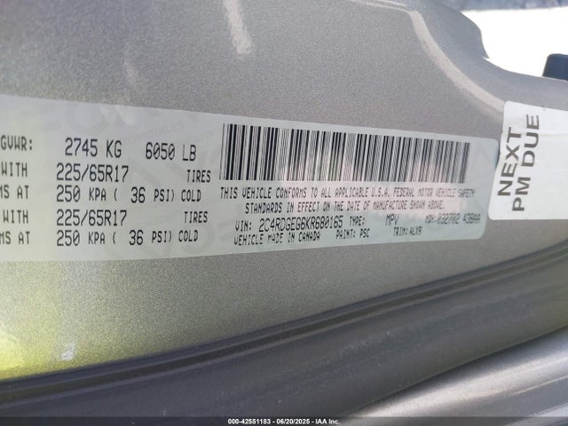 Dodge Grand Caravan 2019 2C4RDGEG6KR680165 Image 9