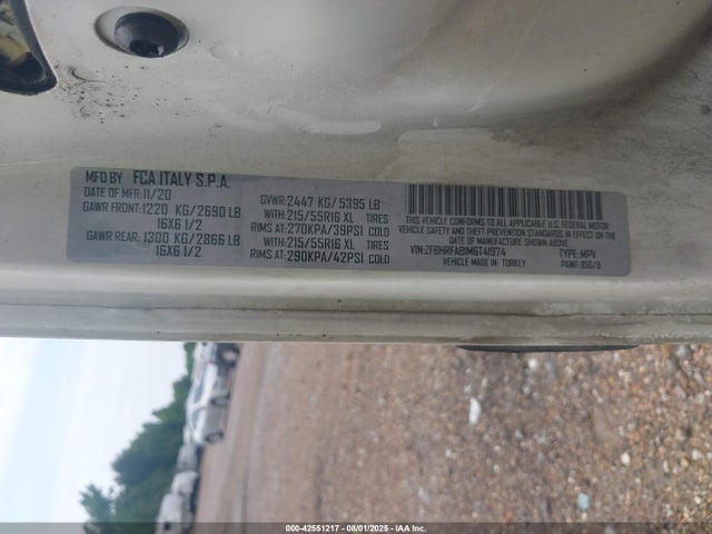 ZFBHRFAB1M6T41974 RAM Promaster City