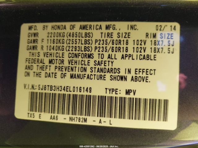 2014 ACURA RDX 5J8TB3H34EL016149 Photo 8