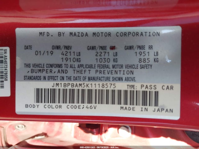JM1BPBAM5K1118575 Mazda py cylinder deactivation