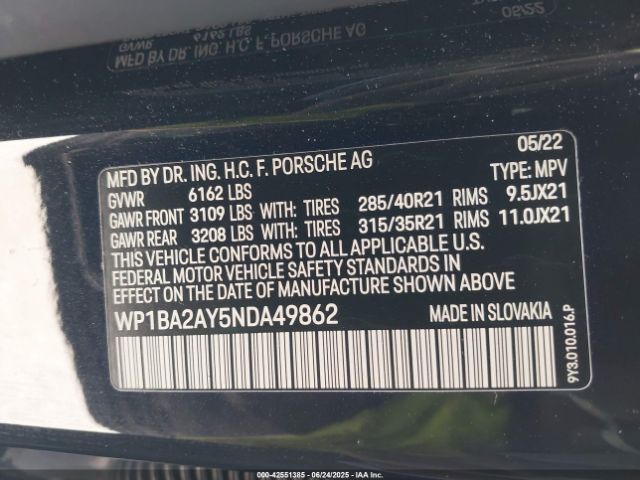 2022 PORSCHE CAYENNE COUPE WP1BA2AY5NDA49862 Photo 8