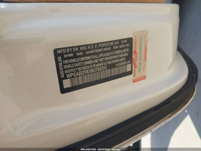 2008 PORSCHE CAYMAN S WP0AB29838U782012 Photo 8