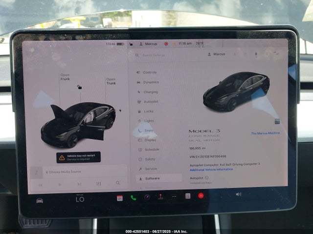 Tesla MODEL 3 2019 5YJ3E1EB7KF390498 Image 7
