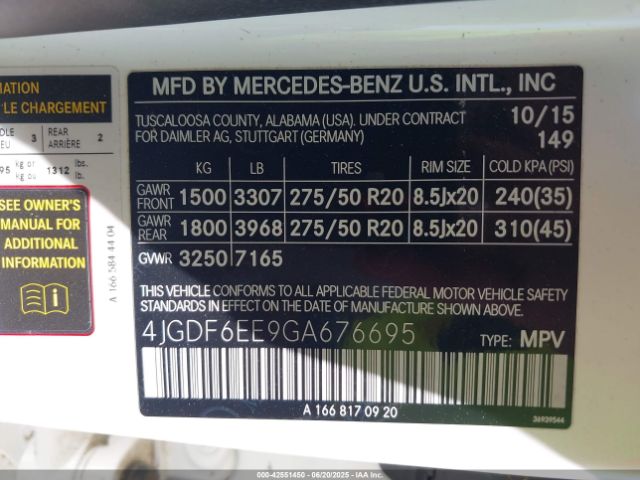 2016 MERCEDES-BENZ GL 450 4JGDF6EE9GA676695 Photo 8