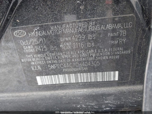 2012 HYUNDAI SONATA 5NPEC4AC7CH404305 Photo 8