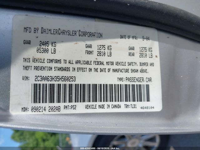 2005 CHRYSLER 300C 2C3AA63H35H560253 Photo 8