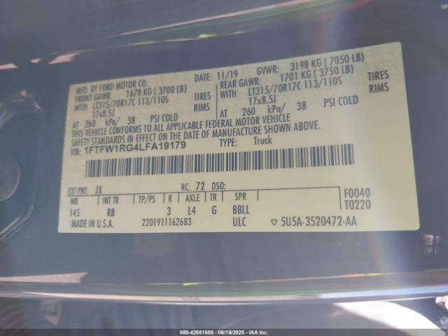 2020 FORD F-150 1FTFW1RG4LFA19179 Photo 8