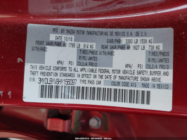 3MYDLBYV8HY156097 Toyota p5v
