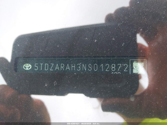 5TDZARAH3NS012872 Toyota a25a-fxs, 5nm