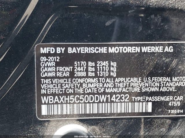 2013 BMW 528I WBAXH5C50DDW14232 Photo 8