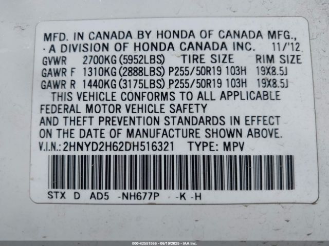 2013 ACURA MDX 2HNYD2H62DH516321 Photo 8