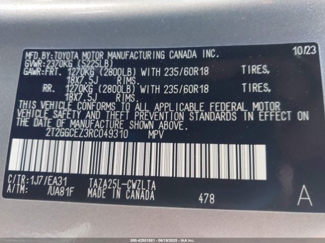 2T2GGCEZ3RC049310 Lexus t24a-fts