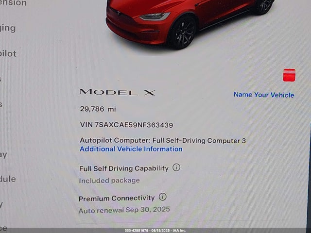 2022 TESLA MODEL X 7SAXCAE59NF363439 Photo 6