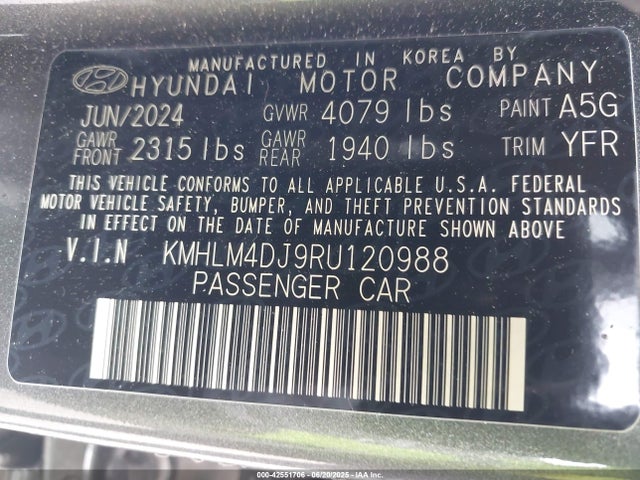 KMHLM4DJ9RU120988 Hyundai gdi kappa
