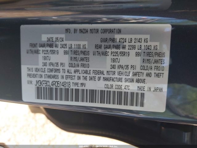 2024 MAZDA CX-5 JM3KFBCL4R0514818 Photo 8