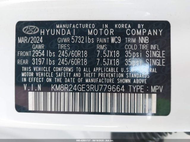 2024 HYUNDAI PALISADE KM8R24GE3RU779664 Photo 8