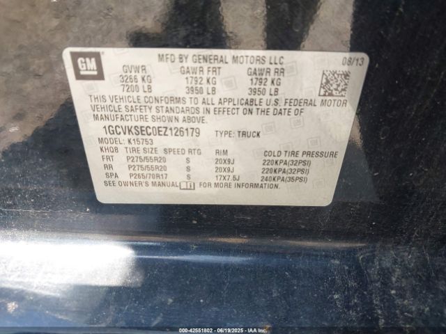 2014 CHEVROLET SILVERADO 1500 1GCVKSEC0EZ126179 Photo 8