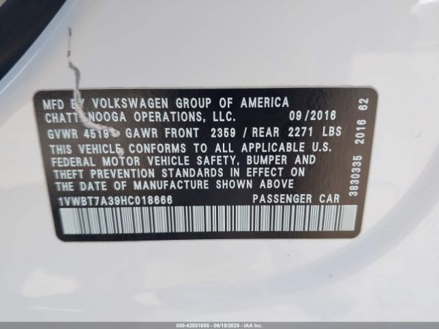 1VWBT7A39HC018666 Volkswagen 1.8 tsi