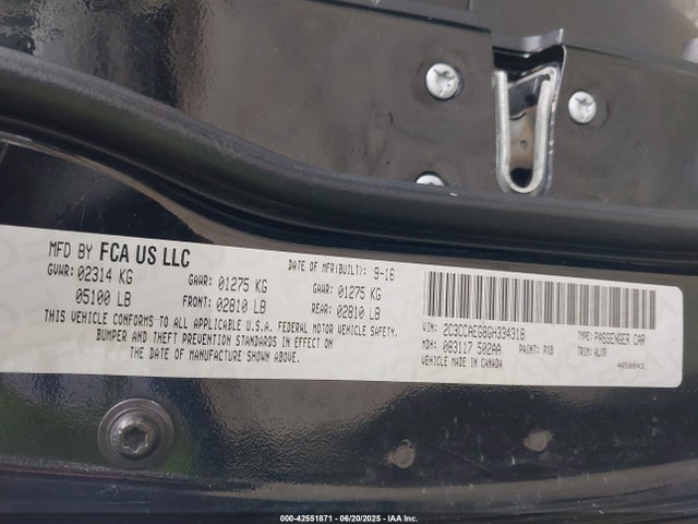 Chrysler 2016 2016 2C3CCAEG8GH334318 Image 9