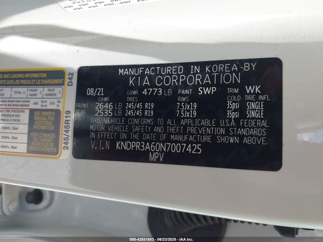KNDPR3A60N7007425 KIA t-gdi theta-ii