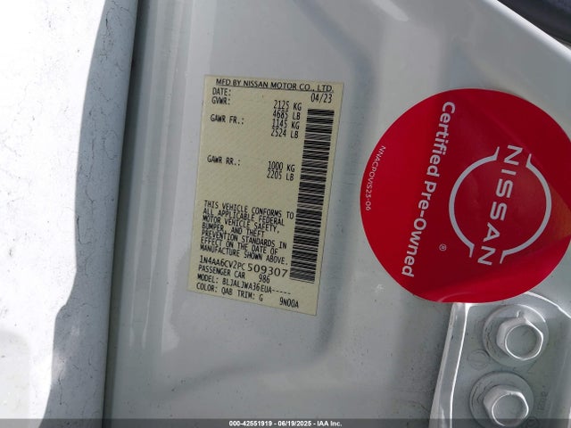 Nissan Maxima 2023 1N4AA6CV2PC509307 Image 9